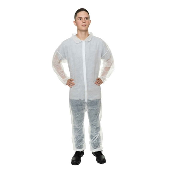 Polypropylene Coverall, Elastic Wrist, Open Ankle