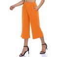 thumbnail image 2 of JJHGVB Capris Pants Lounge Pants pantalones capri Elastic Waist Loose Cropped Cropped Pant Knee Length Capri Pants Capris Pants for Women Casual Loose women's capris Summer Cropped Orange 3XL, 2 of 8