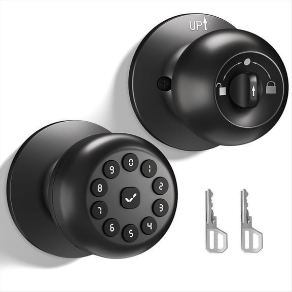 Smart Door Knob with Lock,Keyless Entry Lock for Front Door, Keypad Locks,Auto