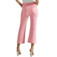 thumbnail image 3 of Womens Cotton Blend Straight Leg Cropped Pants with Pockets Light Pink Medium, 3 of 6
