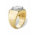 thumbnail image 2 of 5788713 14k Mens 2.44 TCW Square-Cut Cubic Zirconia Halo Ring, Gold Plated - Size 13, 2 of 5