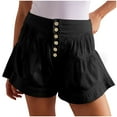 thumbnail image 3 of ZyeKqe Womens Shorts Summer Baggy High Waisted Flowy Wide Leg Buttons Pleated Casual Shorts, 3 of 8