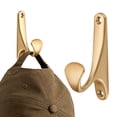 thumbnail image 2 of Wall Mount Towel Hooks, Brushed Nickel Metal Hangers, 3.4x1.8 Inch Heavy-Duty Hooks, Multifunctional Holders for Towels, Robe, Loofah in Kitchen and Bathroom,Golden, 2 of 8