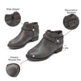 thumbnail image 3 of Women's Ankle Boots - Classic Side Zip, Comfortable Platform, Cover with Buckle Strap, Round Toe, Low Chunky Heel Comfort Slip On Fashion Grey Boots., 3 of 6