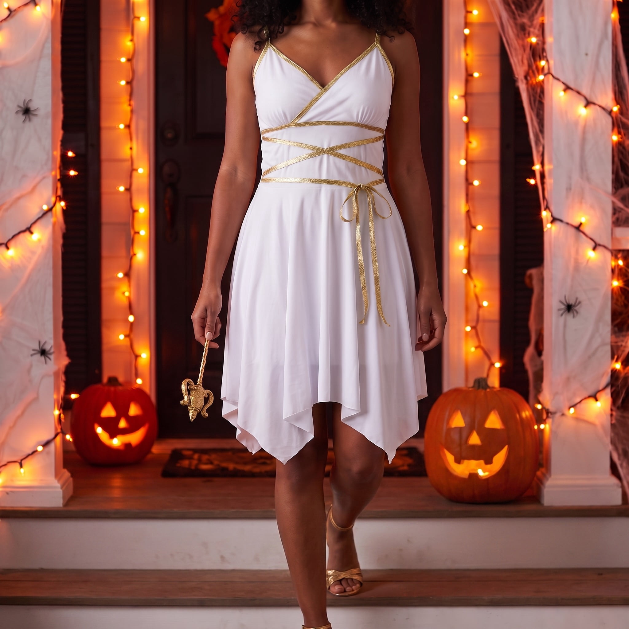 Goddess Starter Dress Accessory for Adults, White, M (8/10), Halloween by Way To Celebrate