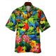 thumbnail image 5 of Camisetas hawaianas con estampado de loros en la playa para hombre, ropa de moda, camisetas de vacaciones de manga corta con estampado 3D de animales de cocoteros hawaianos, 5 of 5