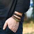 thumbnail image 2 of Besufy 4 Pcs/Set Women Bracelets Vintage Men Wood Bead Leather Bracelet Adjustable Rope Jewelry, 2 of 8