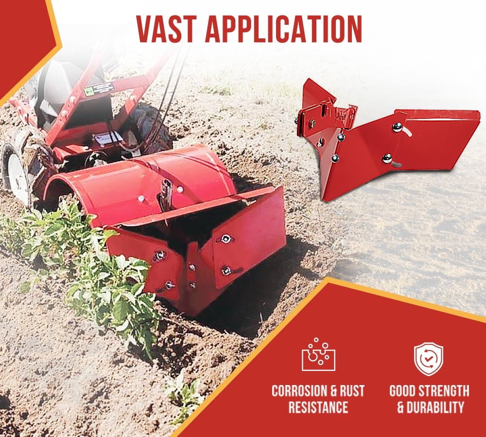15683 Hiller-Furrower Attachment for Rear Tine Tillers, Adjustable Wing, Three Kinds of Connection, Garden Tiller for Large and Small Areas of Land Cultivation & Clean Lands