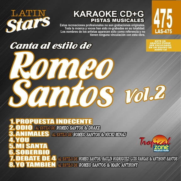 Karaoke Latin Stars 475 Romeo Santos Vol.2