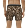 thumbnail image 4 of Cauagu Brown Leopard Print Men's Boxer Briefs, Funny & Cute Underwear Elastic Waistband Briefs Ideal Gift for Men,1-Pack, 4 of 7