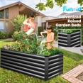 thumbnail image 3 of Funcid Galvanized Raised Garden Beds 6ftx3ftx2ft Large Metal Garden Beds Galvanized Steel Planter Box for Vegetables Flowers Herbs, 3 of 10