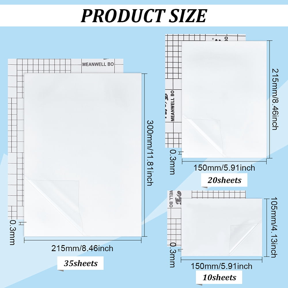 65 Sheets A4/A5/A6 PET Laminating Sheets Self-Adhesive Glossy Cold Laminating Film Waterproof Laminate Sticker for Photo Painting