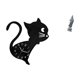 thumbnail image 5 of Reloj de pared con diseño de gato, bonito reloj de pared con estatua de Guan Yin, escultura, figura artesanal, obra de arte, piedra acrílica, función, 5 of 8