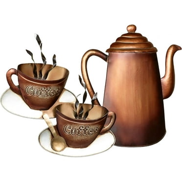 Perfect Indulgence Coffee Metal Wall Art Brown 24" Wx16 H