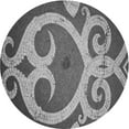 thumbnail image 1 of Ahgly Tapis Rond Lavable en Machine Intérieur Transitionnel Gris Foncé, 8 Pieds Rond, 1 of 7
