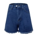 thumbnail image 3 of Lixiuxyad Denim Shorts for Women Summer New Versatile Denim Shorts Hot Pants,Blue, 3 of 6