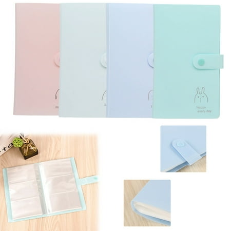 Anewi Photo Card Binder Side Loading PVC Clear Card Sleeves Album Double Size Display Button Closure Portable Trading Card Binder for Baseball Basketball Gift Card Book