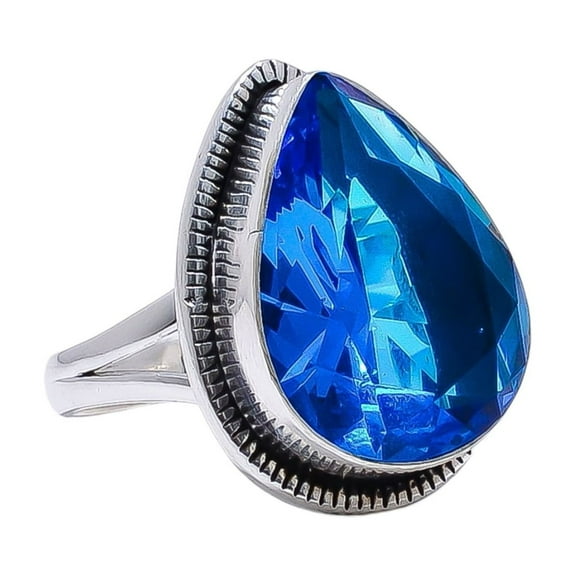 Tanzanite 925 Sterling Silver Ring, 20X15 mm Pear Gemstone Ring, Vivid Blue Ring, Christmas Gift, Unique Jewelry Ring, Adjustable Ring V9920R211129.5