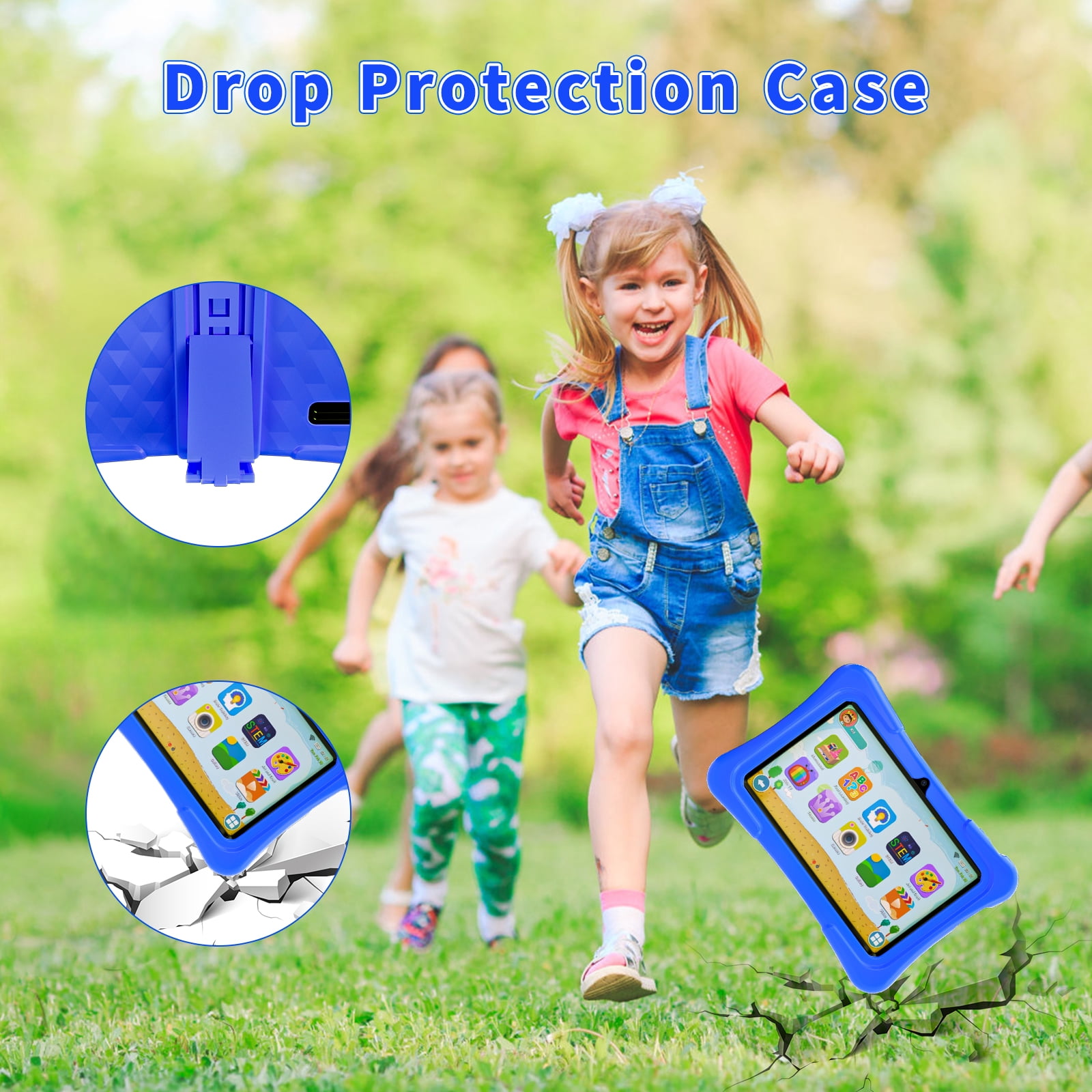 EDDBNi 7" Kids Tablet，6GB RAM 32GB ROM Android Tablet Computer for Children，parental controls，Eye Protection Toddler Tablet for Ages 4-12（Dark blue）