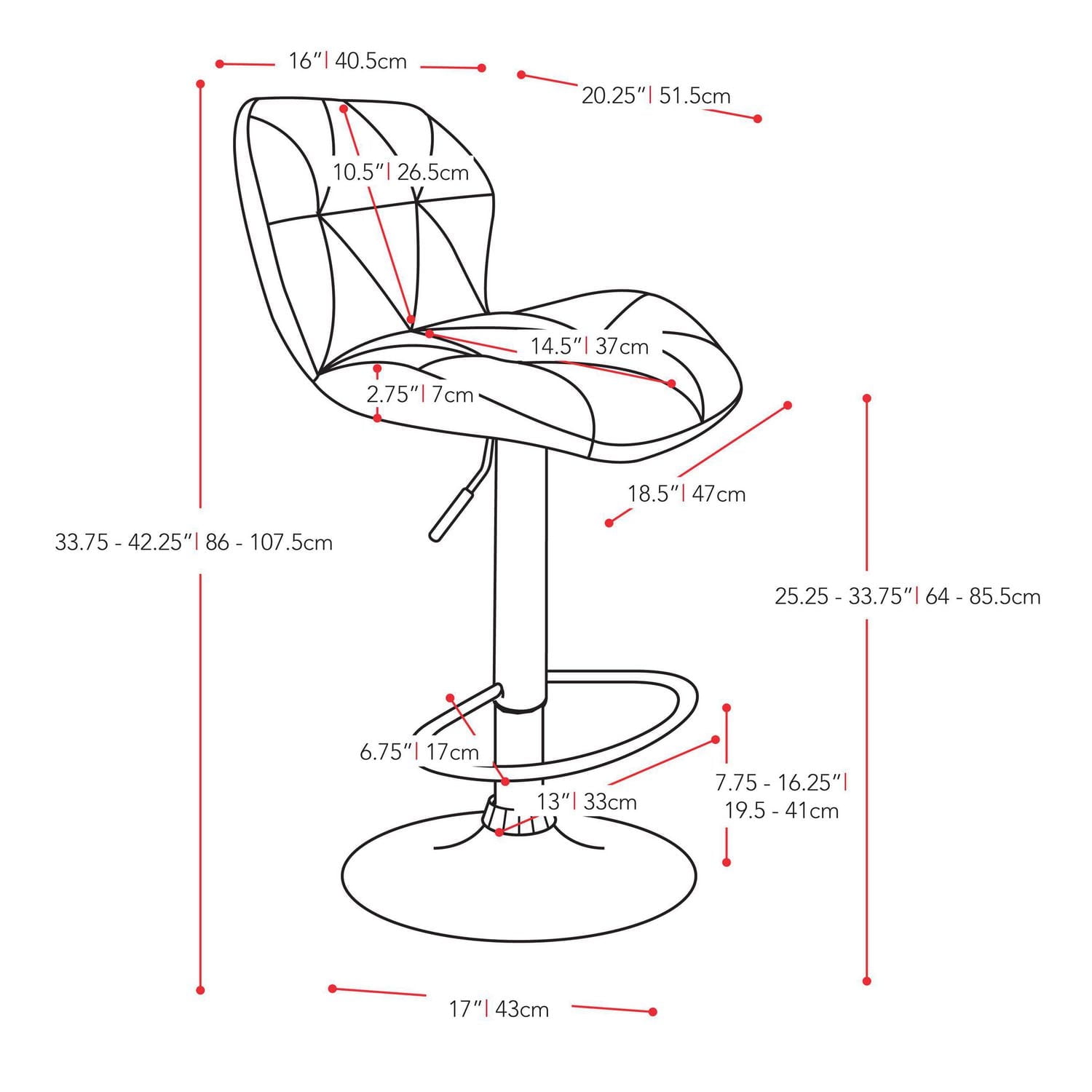 CorLiving Mateo Faux Leather Geometric Tufted Adjustable Height Indoor Swivel Bar Stools Set of 2