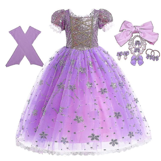 Vestido de princesa Rapunzel para niñas, vestidos morados elegantes, disfraz de carnaval elegante, vestidos de noche para graduación de chico, vestidos de Halloween para juegos de rol