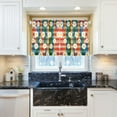 thumbnail image 5 of Yayeee Kitchen Curtains Tier Pair Light Filtering 27"x36" Rod Pocket Short Cafe Window Panel, Green Checkered Daisy, 5 of 7