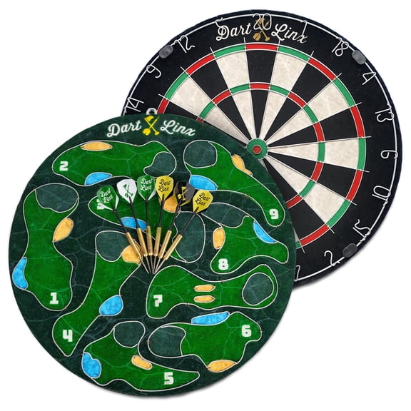 Dart Linx: Ultimate Dart Board & Golf Game for Home - Perfect Family & Kids Activities, Game Room Decor, Gifts for Boys, Golf Darts Compressed Sisal Board