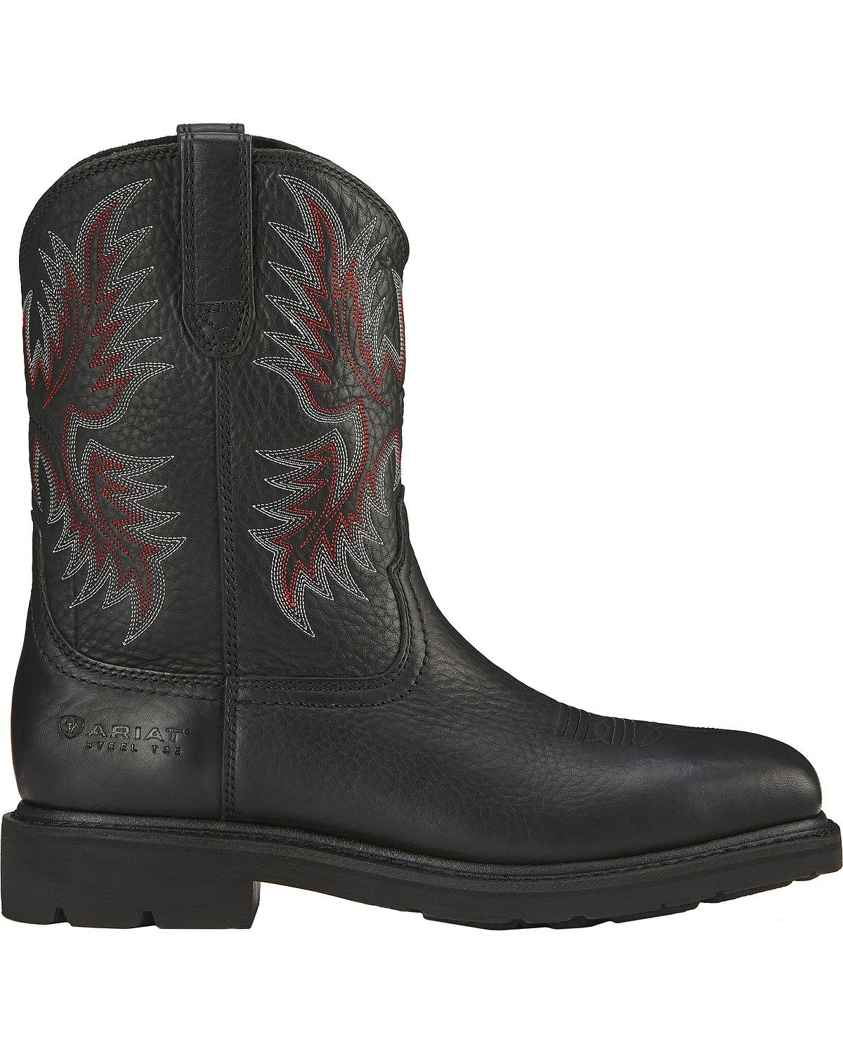 ariat sierra wide square toe black