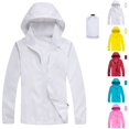 thumbnail image 3 of Dezsed Womens Rain Jacket with Hood Clearance Rain Jacket Womens with Hood Windbreaker Jackets Sun Hoodie Light Raincoats with Storage Bag Sky Blue XL, 3 of 3