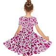thumbnail image 5 of Gamivast Girls Sunflower Printed Summer Dress Short Sleeve Flowy Midi Sundress Flowy Ballet Dance Dresses Casual Sundress for Teens Pink 9Y Vestidos De Verano Para Niña, 5 of 6