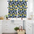 thumbnail image 3 of Summer Beach Kitchen Curtains Valances and Tiers Set of 3 Ocean Starfish Shell Coastal Conch Lemon Flowers Blue Tier Curtains and Valance with Rod Pocket for Small Windows, 27.5"x36", 3 of 9