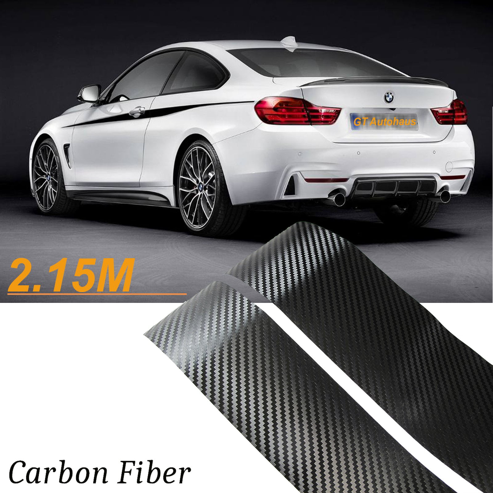 2x 5D Carbon Fiber Side Skirt Sill Stripe Decal Sticker Fit BMW 5 Series E60 E61