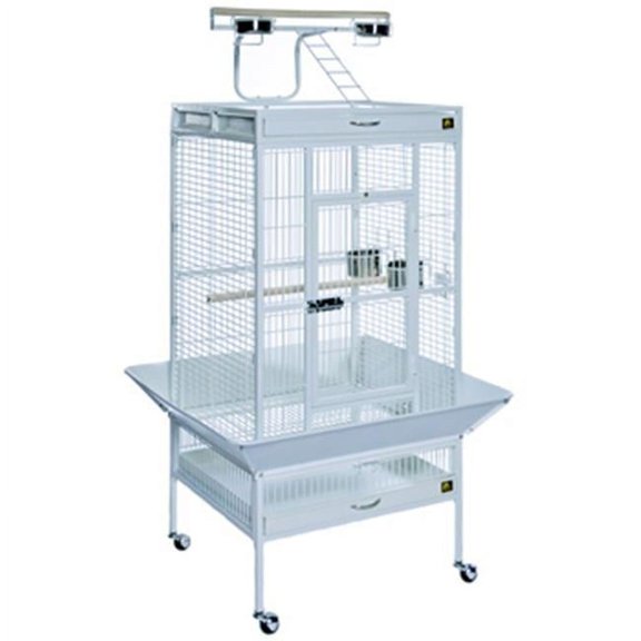 36 in. x 24 in. x 66 in. Wrought Iron Select Cage - Chalk White