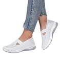 thumbnail image 3 of EliteGoogv Womens Walking Shoes Mesh Upper Round Toe Slip On Flat Shoes for Women Non Slip Rubber Sole Lightweight Casual Footwear US :7.5, 3 of 8