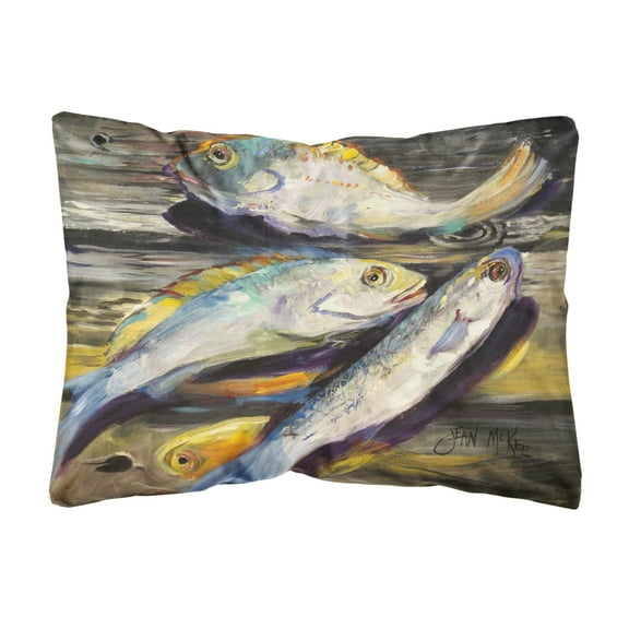 Carolines Treasures JMK1116PW1216 Fish on the Dock Canvas Fabric Decorative Pillow  12H x16W multicolor