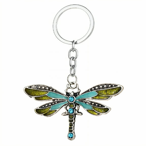 DESIGNICE Key Chain,Creative Dragonfly Design Cute Keychains for Women,Elegant Artistic Detailing Keychain Accessories,Green