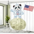 thumbnail image 5 of Ambesonne Panda Shower Curtain, Astronaut on Moon Cartoon, 69"Wx84"L, Red Navy White, 5 of 5