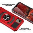 thumbnail image 6 of TJS for Nokia C110 Phone Case, with Tempered Glass Screen Protector, [Military Grade] Robotic Magnetic Support Car Mount Metal Ring Holder Kickstand Cover (Red), 6 of 7