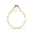 thumbnail image 2 of ANGARA Natural Classic Cushion Amethyst Ring with Diamond Halo in 14K Yellow Gold for Women (Size-5mm) | February Birthstone, Birthday, Anniversary, Jewelry Gift for Women | Natural Amethyst Ring, 2 of 8