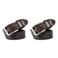 thumbnail image 3 of relayinert Classy And Durable PU Belt For Men Wear-resistant And Fine Workmanship Coffee Coffee 120cm 2Set, 3 of 6