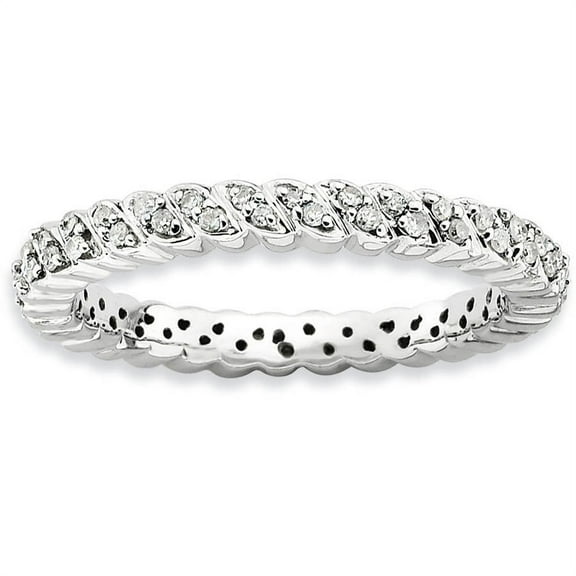 Diamond Sterling Silver Polished Ring