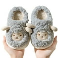 thumbnail image 4 of XXWXYD Kids Sheep Plush Slippers Winter Warm Fuzzy House Shoes Non-Slip Sole Cute Animal Design 𝖢ozy Footwear for Boys Girls Indoor Use, 4 of 8