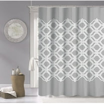 Diamonte Printed 100% Cotton 70" x 72" Shower Curtain in Gray