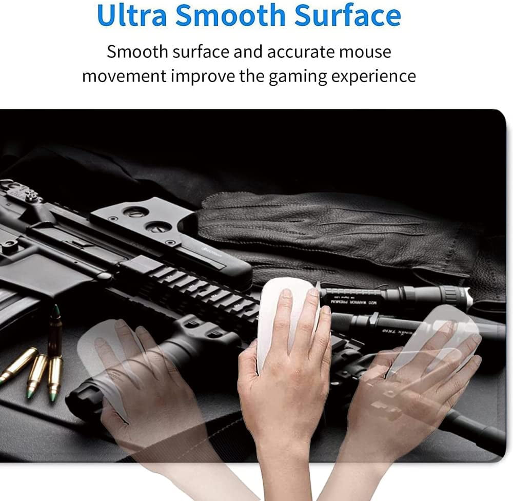 31.5x11.8 Inch AK47 Long Extended Large Gaming Mouse Pad with Stitched Edges XL Laptop Keyboard Mouse Mat Desk Pad