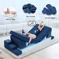 thumbnail image 2 of 14pcs Modular Kids Play Couch, Child Sectional Sofa, Fortplay Bedroom and Playroom Furniture for Toddlers, Convertible Foam and Floor Cushion for Boys and Girls, Blue, 2 of 7