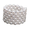 thumbnail image 3 of Pulsera elástica de perlas y diamantes de imitación para bodas, bailes, disfraces y concursos de belleza. 6 hileras, 3 of 9