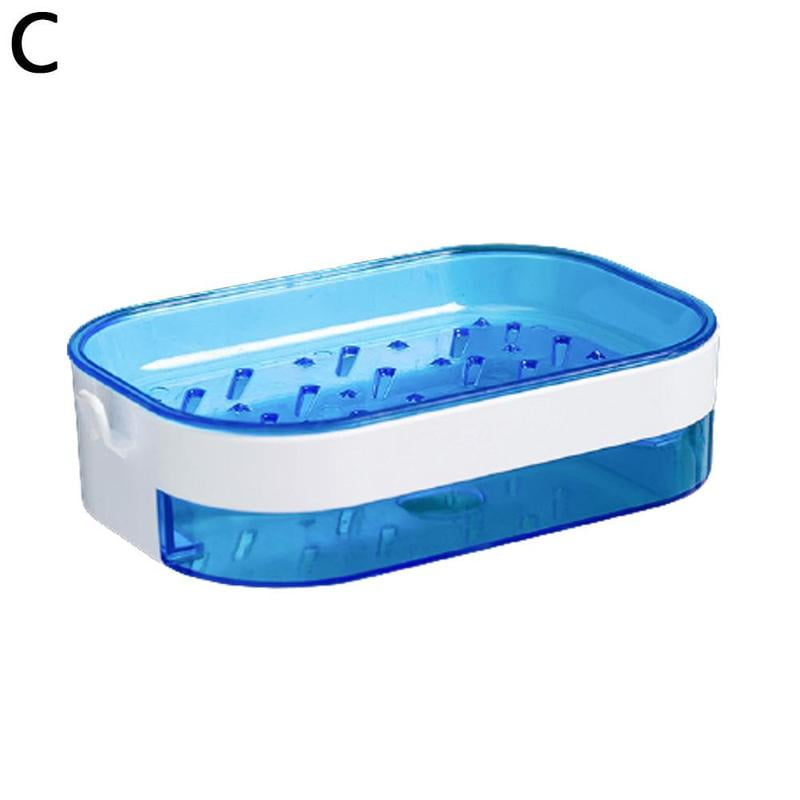 Wall Mounted Self Adhesive Shower Soap Dish Shower Plates Box Storage Soap J6H5