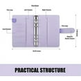 thumbnail image 4 of JZEEIWY Notebook Binder A6 6 Ring Planner Cover with Magnetic Buckle, Lavender, 4 of 14
