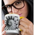 thumbnail image 2 of 3drose, Macro View of the Interior of a Nautilus Shell., 11oz Two-tone Yellow Mug, 2 of 6