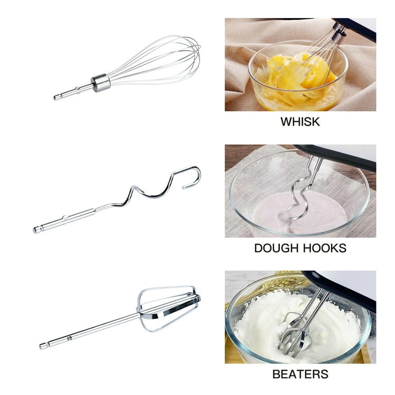 7-Speed Electric Hand Mixer, Multi-purpose Handheld Whisk Stainless Steel  Egg Whisk with 2 Beaters Sticks & 2 Dough Sticks for Whipping Cream, Cakes